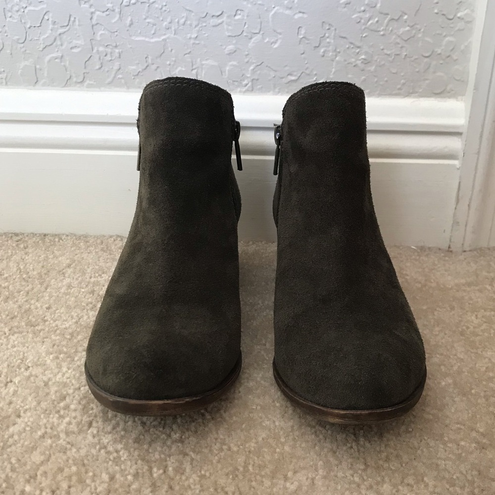Lucky Brand Green Suede Ankle Boots